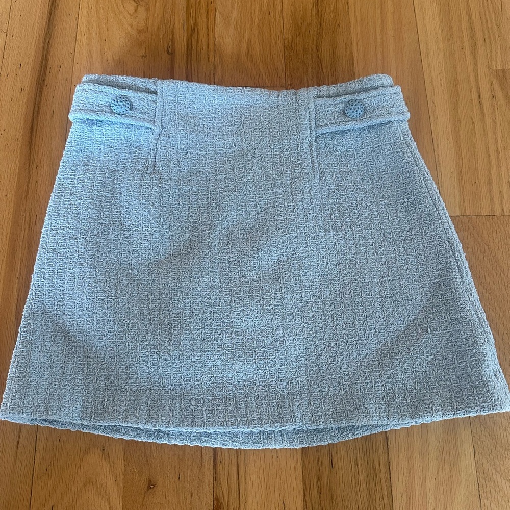 Zara Elegant Blue Tweed Mini Skirt